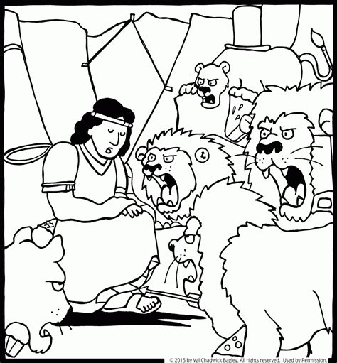 Daniel And The Lions Den Coloring Page Printable